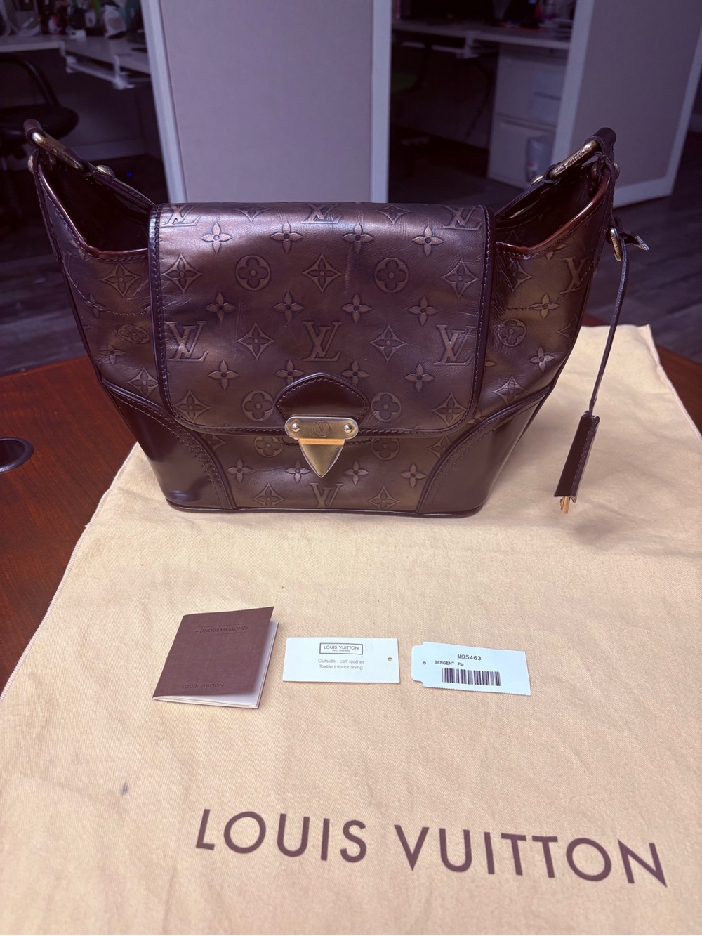 Louis Vuitton Dark Brown Monogram Shoulder Bag Sergent PM